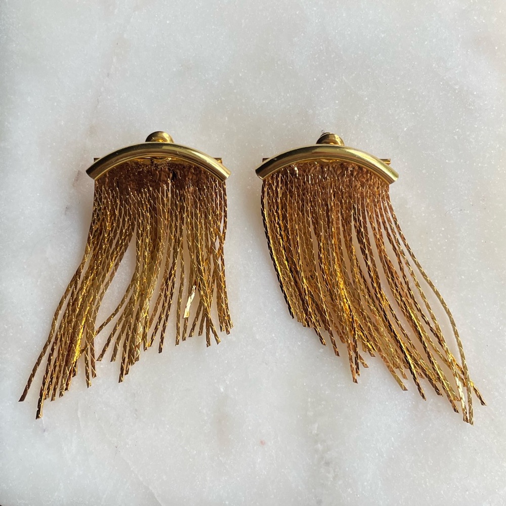 Asymmetrical Fringe Earrings - Picture 5 of 10